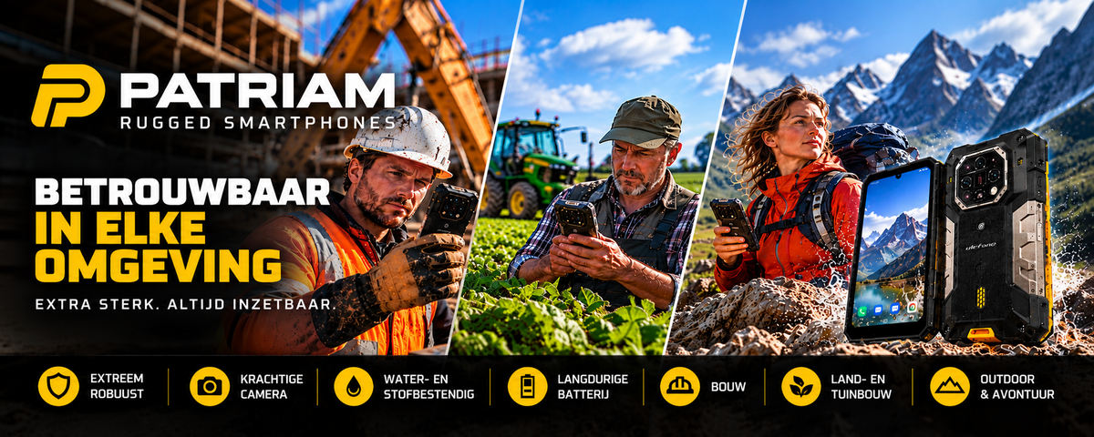 Patriam rugged smartphones voor bouw, land- en tuinbouw en outdoor